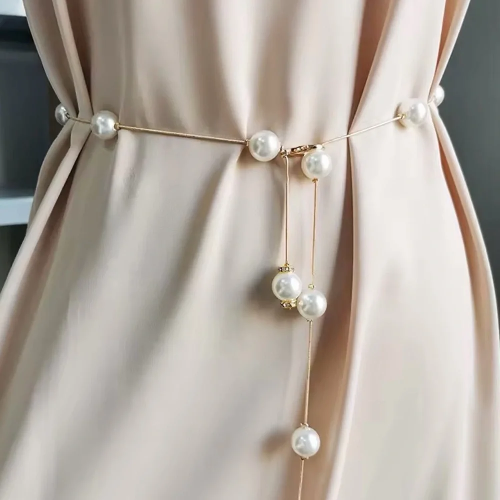 Pearl Decor Chain Belt